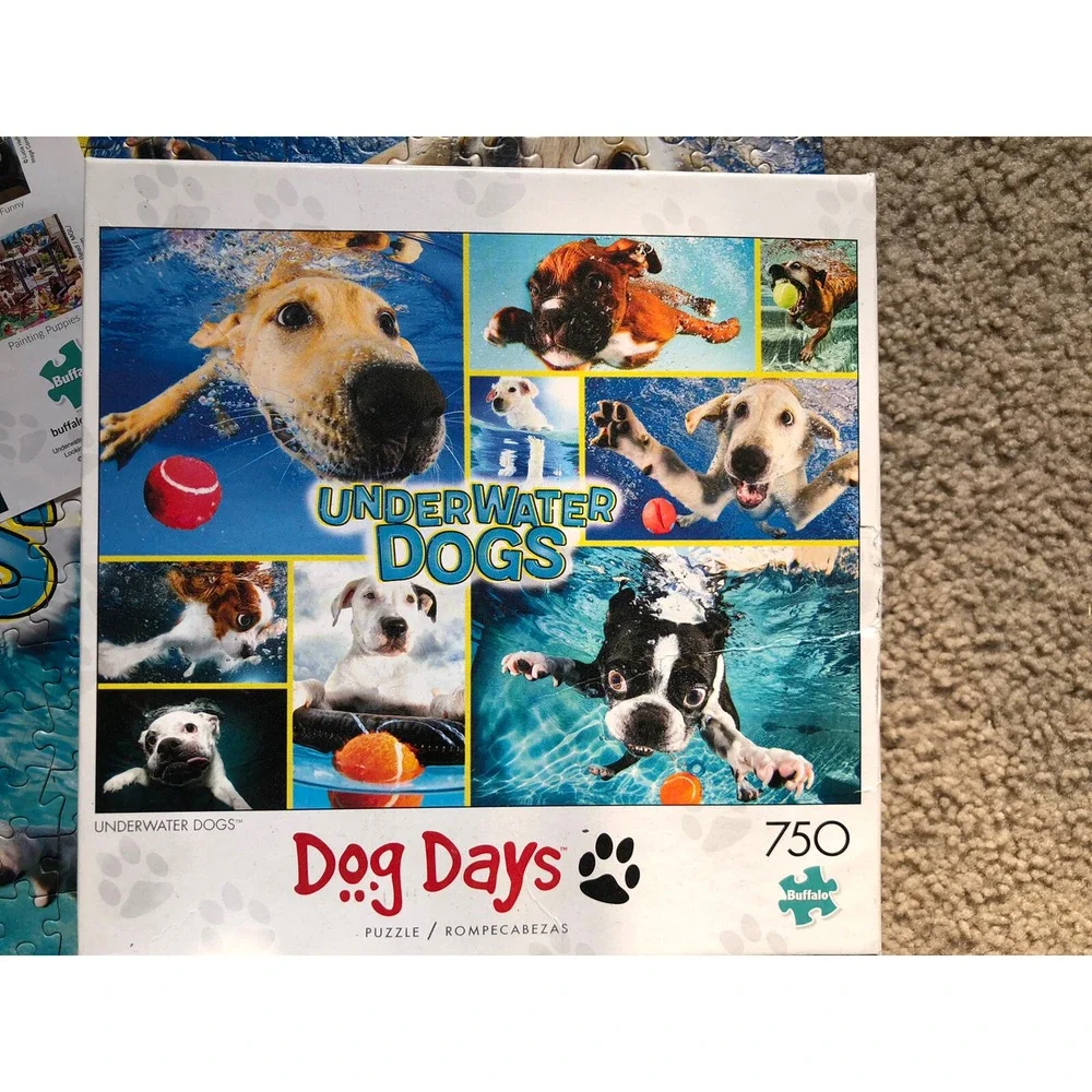 Buffalo Games - Dog Days - Underwater Dogs - 750 Piece Jigsaw Puzzle - Complete